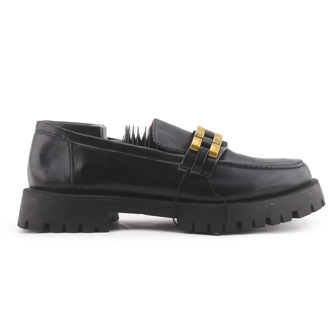 Zara Lug Sole Metal Embellished Moccasin