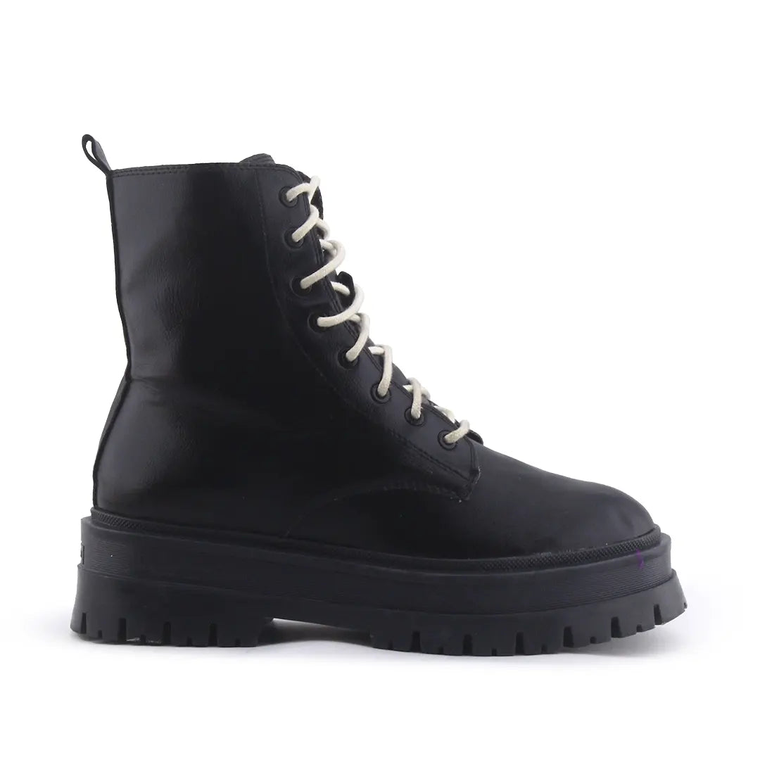 Stradivarius Zipper Lace Up Ankle Boot | 100% Authentic Leather