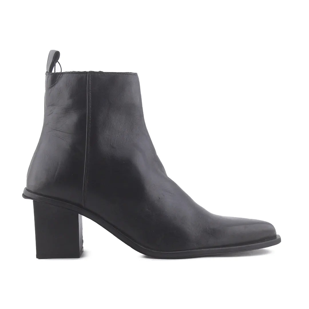 Zara Zipper Block Ankle Boot | 100% Authentic Leather
