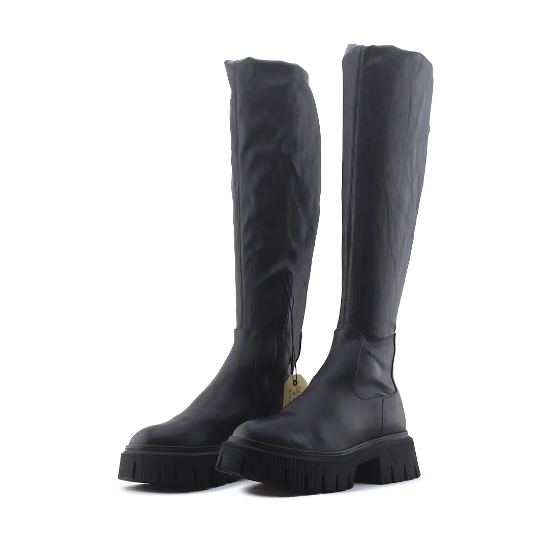 Zara Zipper Over The Knee Boot | 100% Authentic Leather