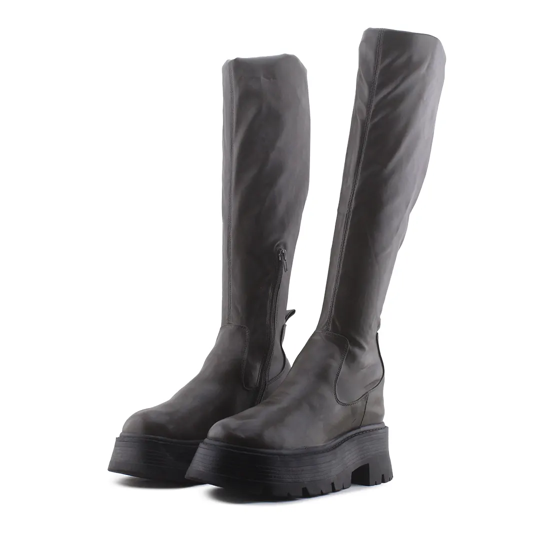 Zara Zipper Over The Knee Boot | 100% Authentic Leather