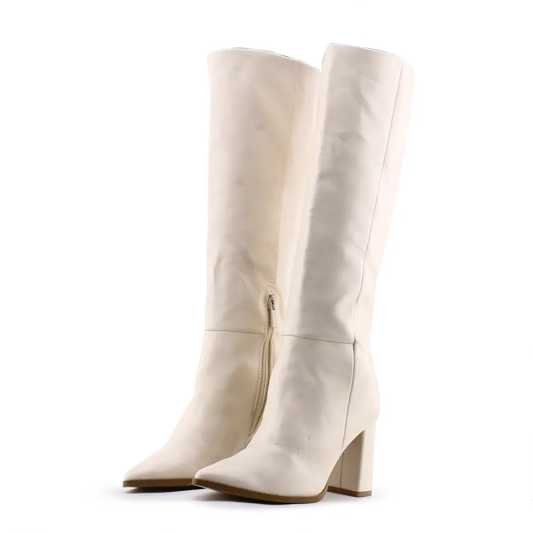 Stradivarius Zipper Knee High Boot | 100% Authentic Leather