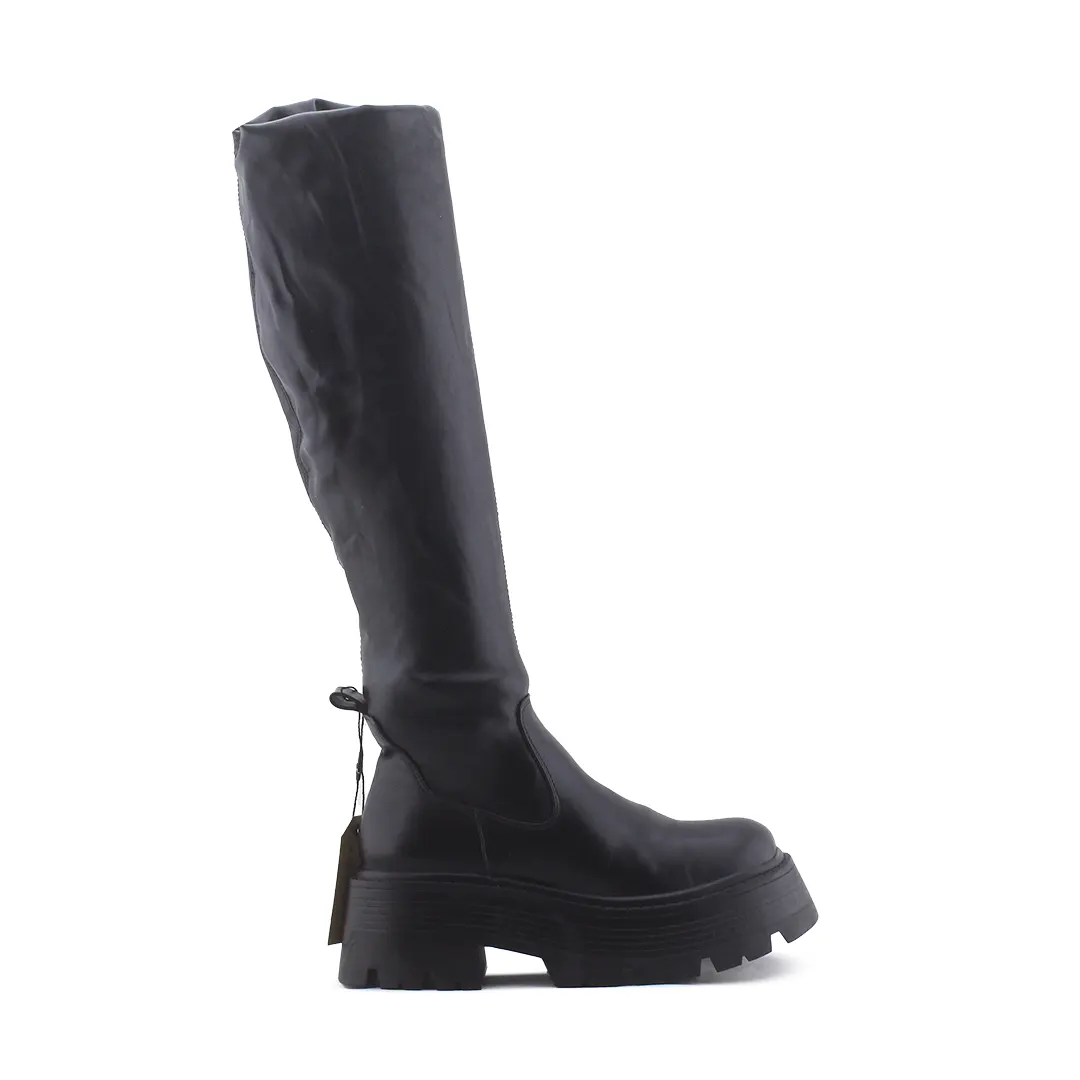 Pull & Bear Zipper Over The Knee Boot | 100% Authentic Leather