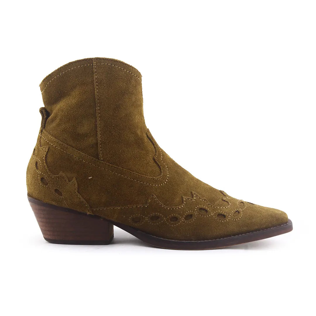 Mango Zipper Suede Ankle Boot