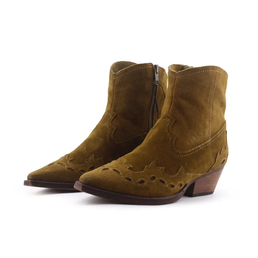 Mango Zipper Suede Ankle Boot