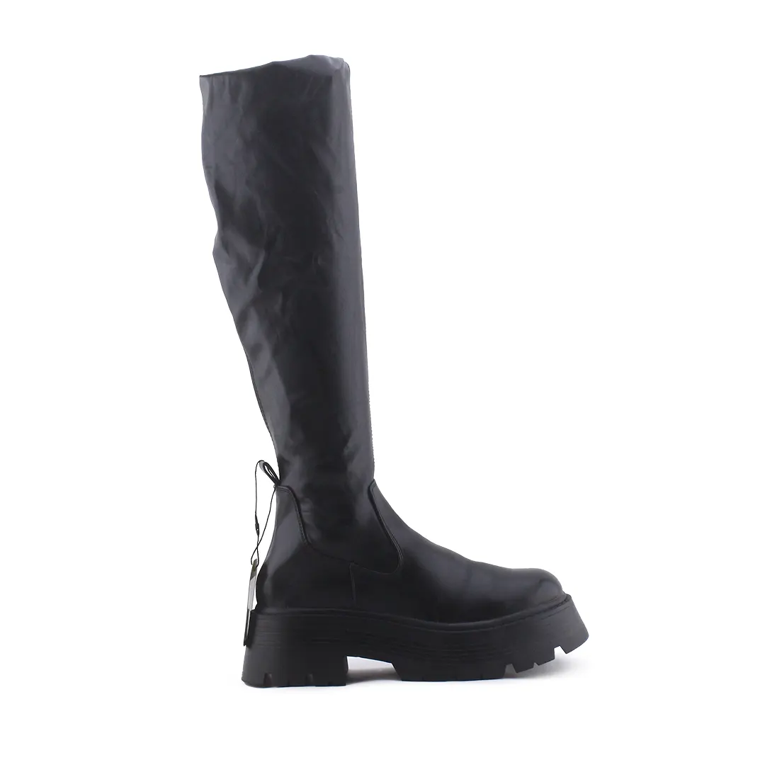 Pull & Bear Zipper Over The Knee Boot | 100% Authentic Leather