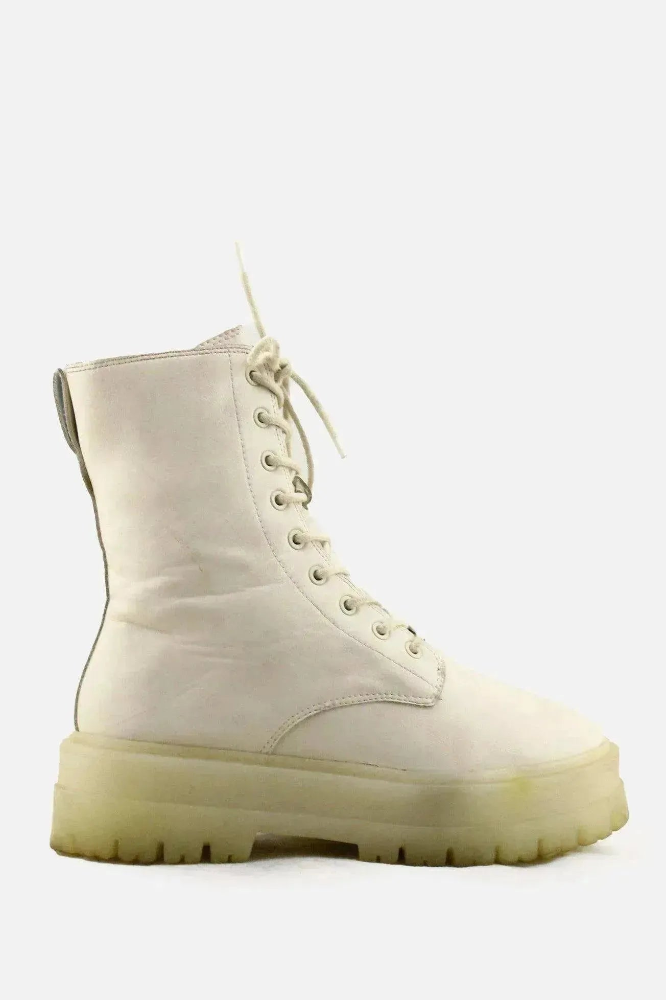 Stradivarius Zipper Laces Combat Boots | 100% Authentic Leather - sundaybazar