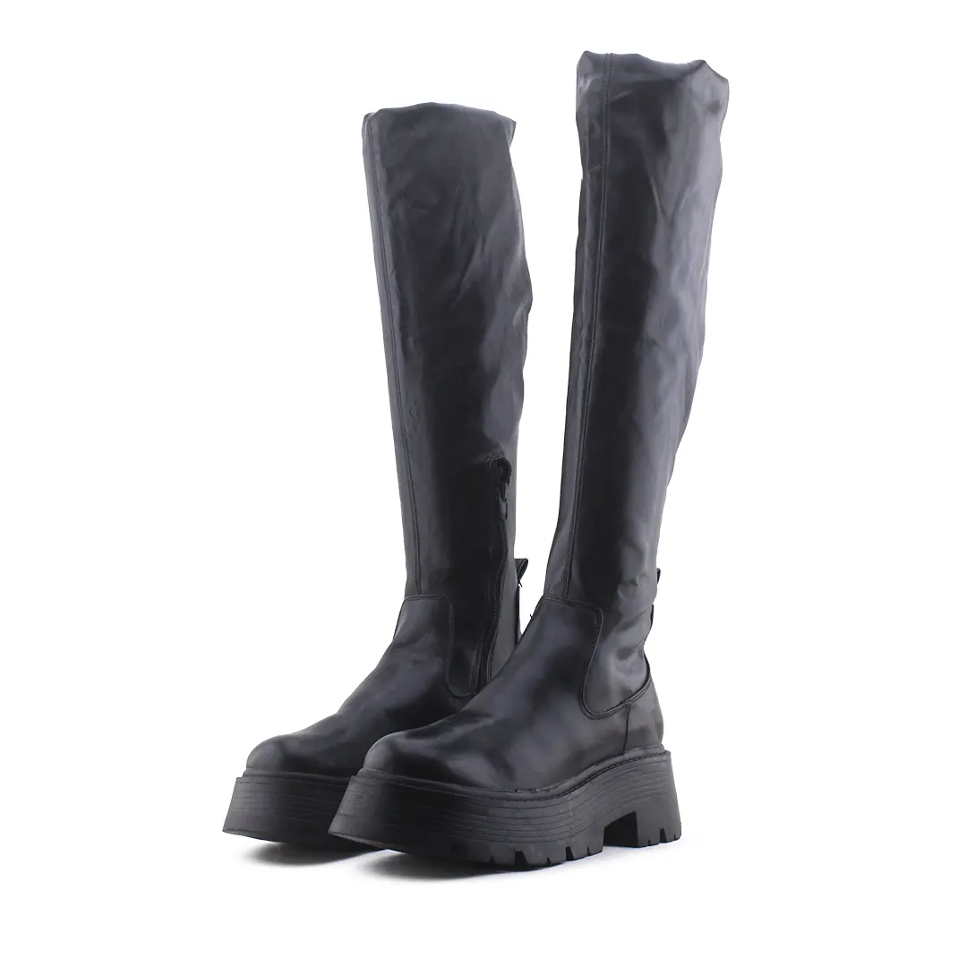 Pull & Bear Zipper Over The Knee Boot | 100% Authentic Leather