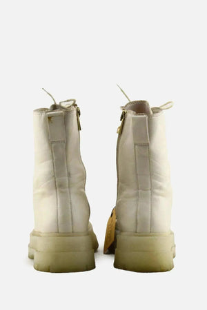 Stradivarius Zipper Laces Combat Boots | 100% Authentic Leather - sundaybazar