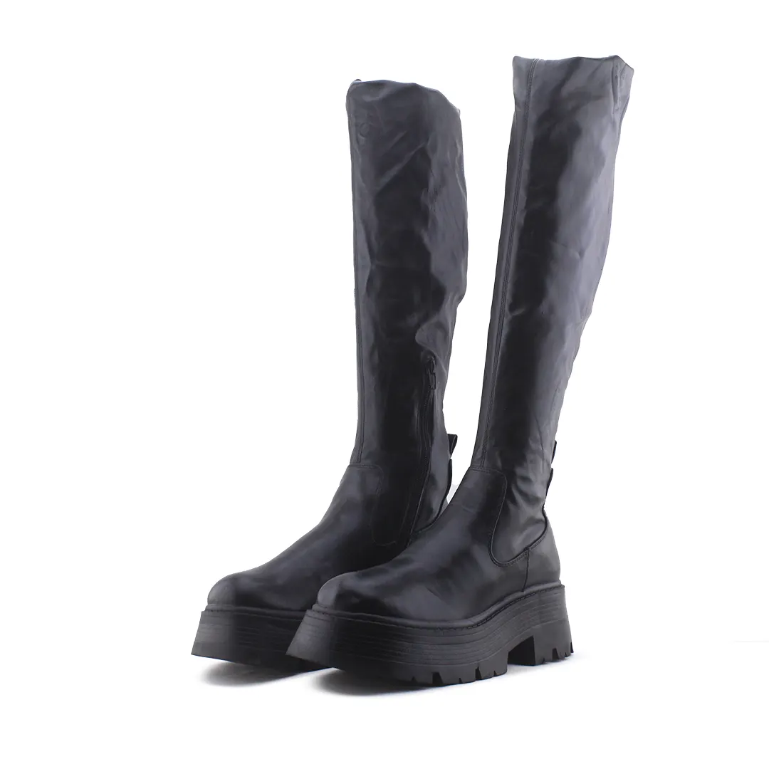 Pull & Bear Zipper Over The Knee Boot | 100% Authentic Leather