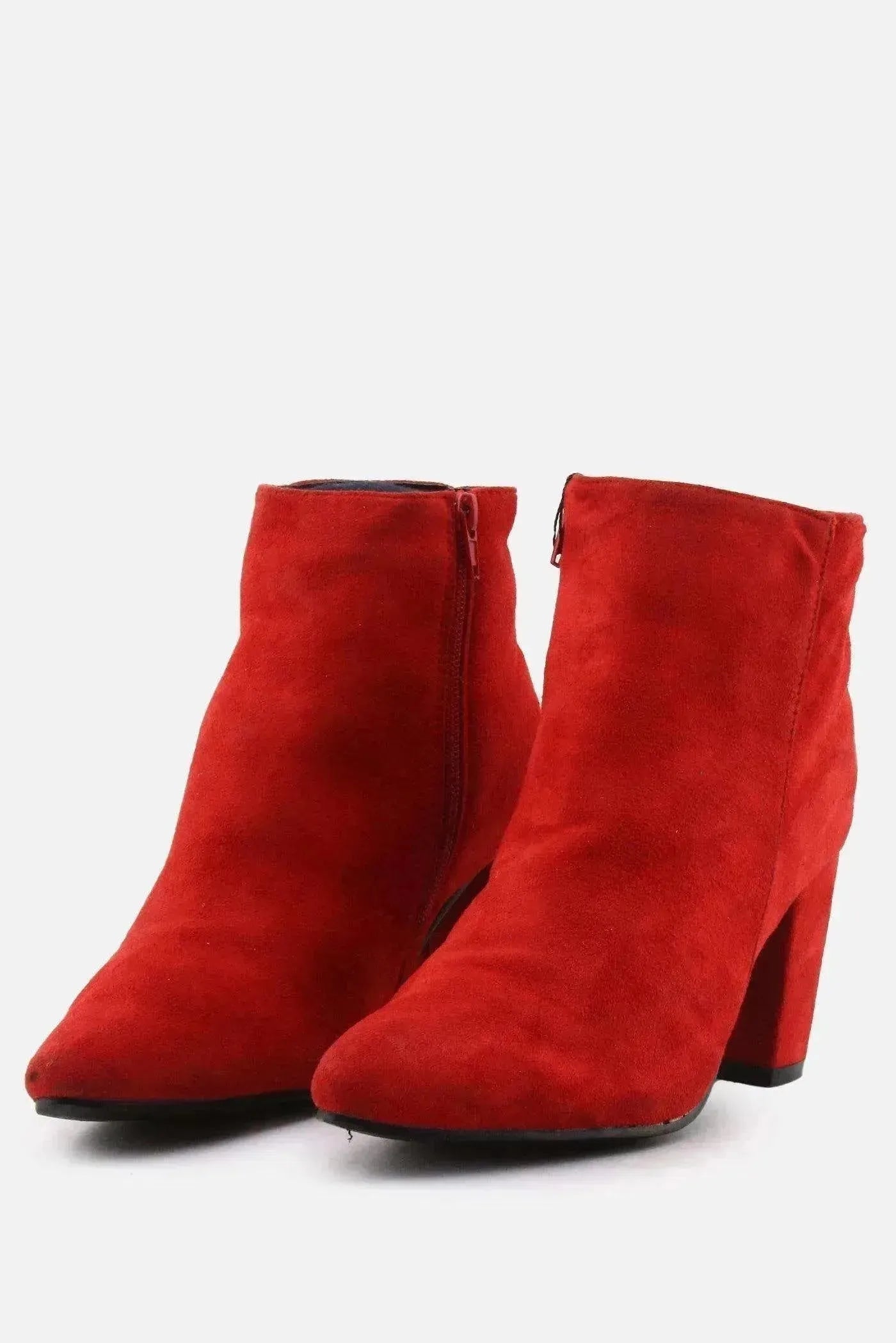 European Brand Zipper Block Ankle Boots | Suede - sundaybazar