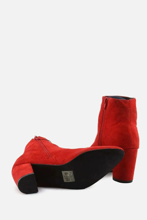 European Brand Zipper Block Ankle Boots | Suede - sundaybazar