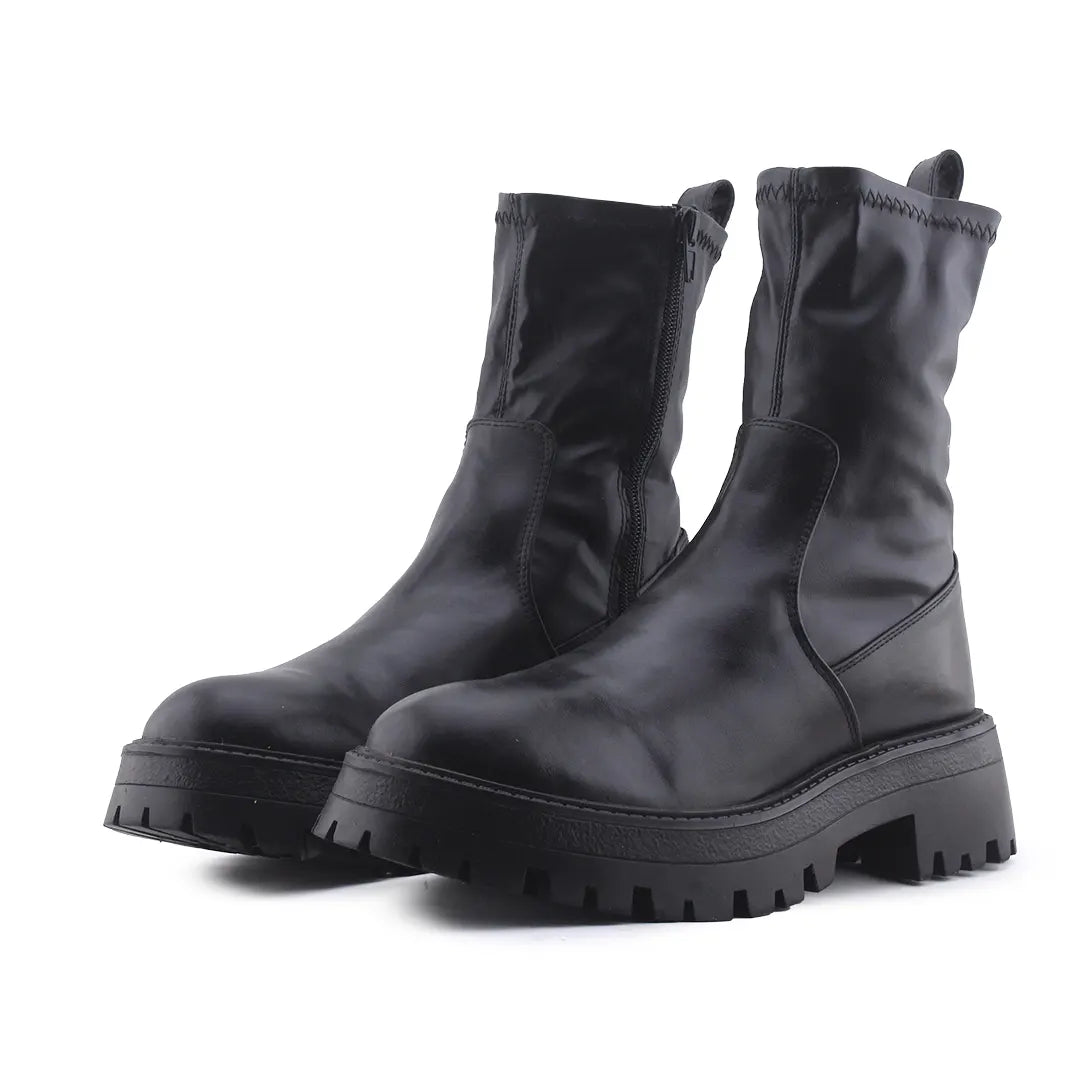 Pull & Bear Zipper Ankle Boot | 100% Authentic Leather
