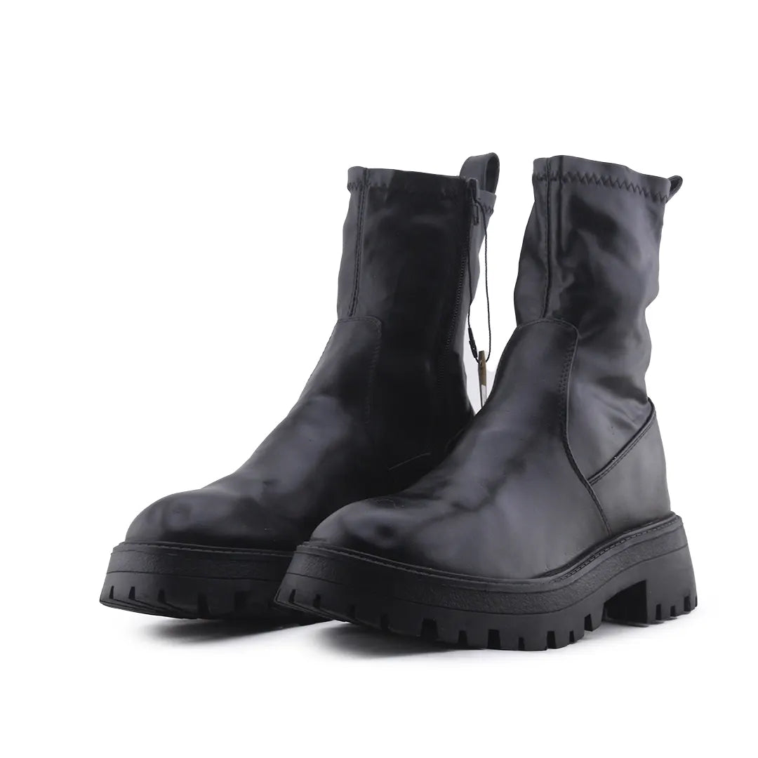Pull & Bear Zipper Ankle Boot | 100% Authentic Leather