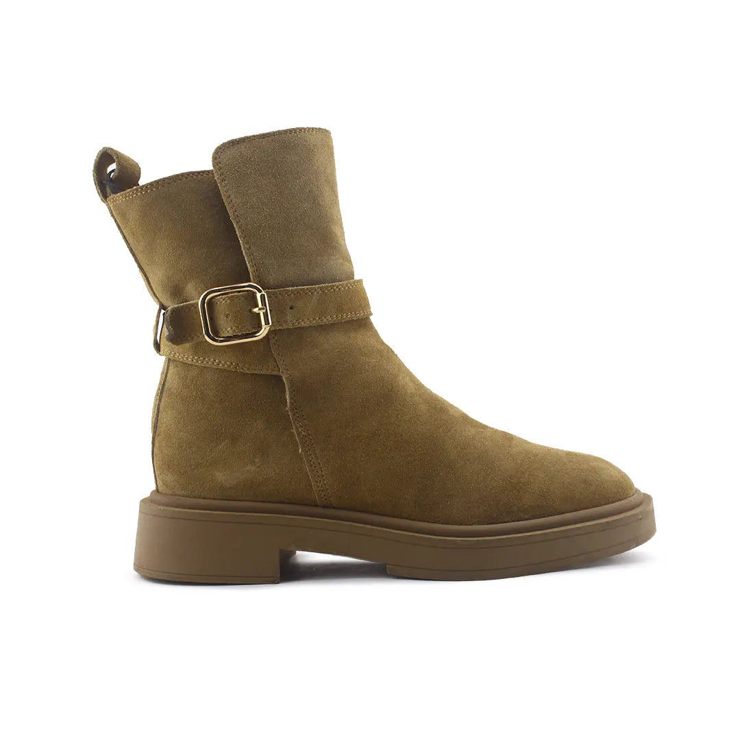 Zara Buckle Snow Ankle Boots (Suede)