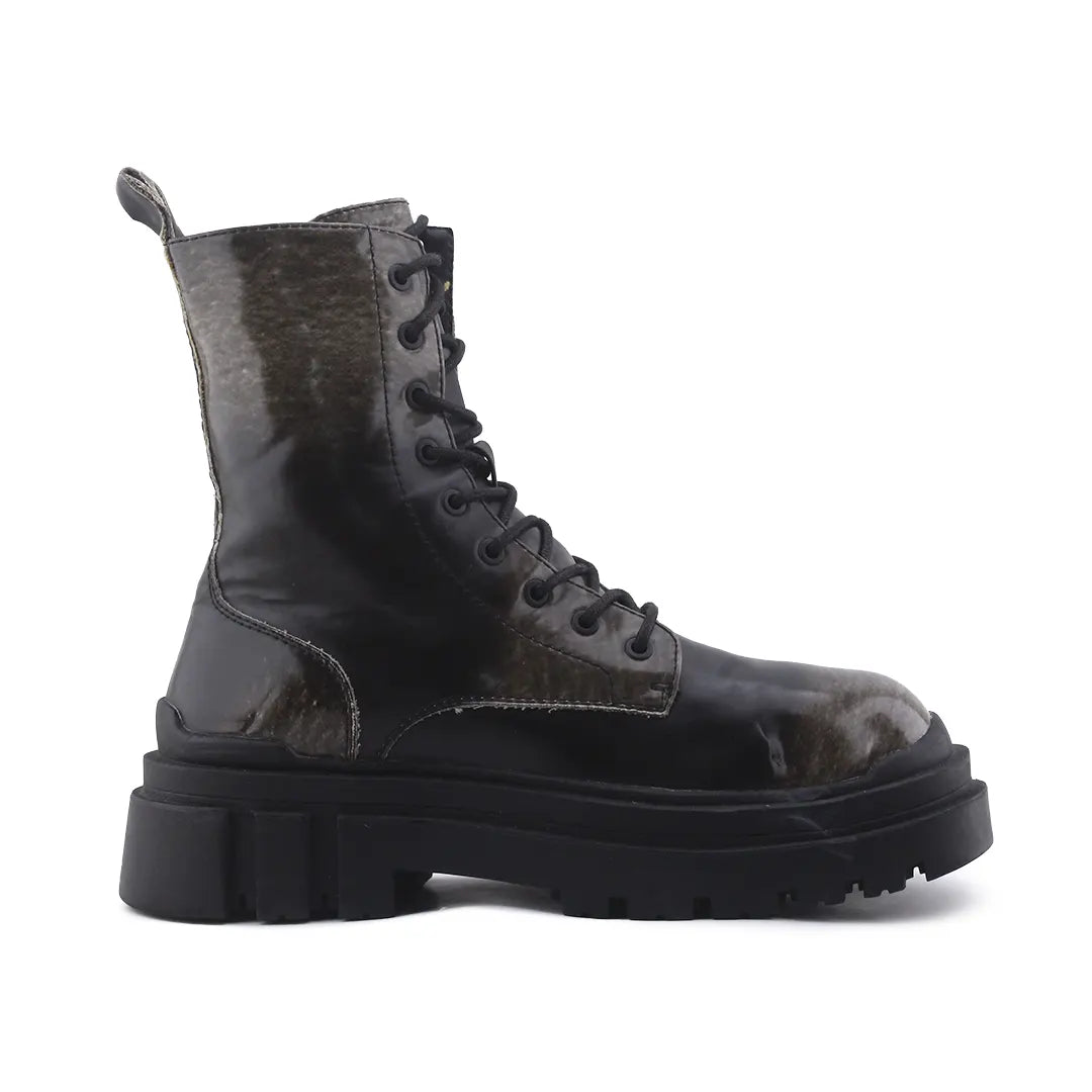 Bershka Zipper Lace Up Ankle Boot