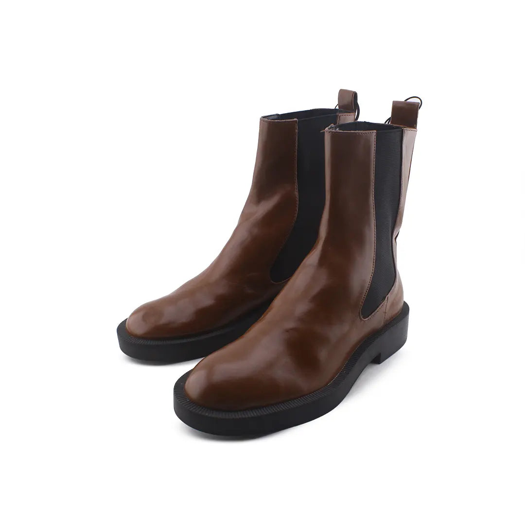 Zara Stretchable Chelsea Ankle Boots (100% Authentic Leather)