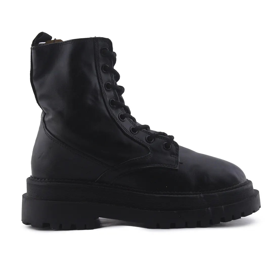 Stradivarius Zipper Lace Up Ankle Boot | 100% Authentic Leather