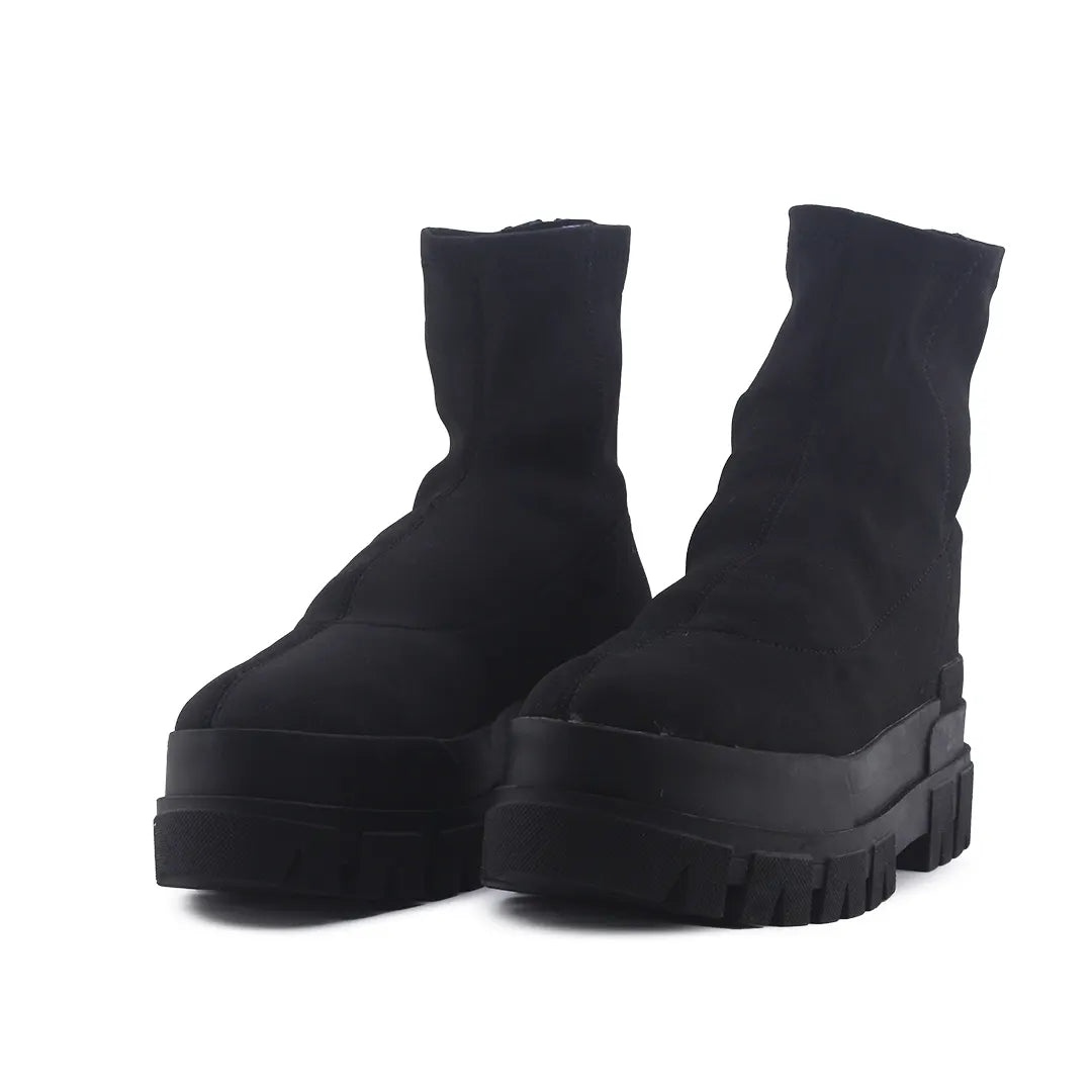 Bershka Zipper Textile Ankle Boot