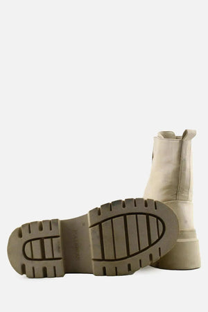 Pull & Bear Zipper Combat Ankle Boots | 100% Authentic Leather - sundaybazar