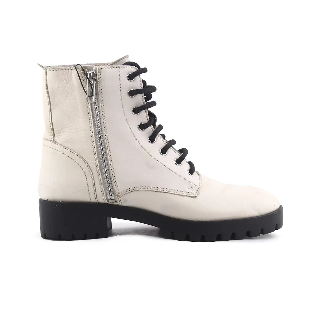 Mango Zipper Lace Up Ankle Boot