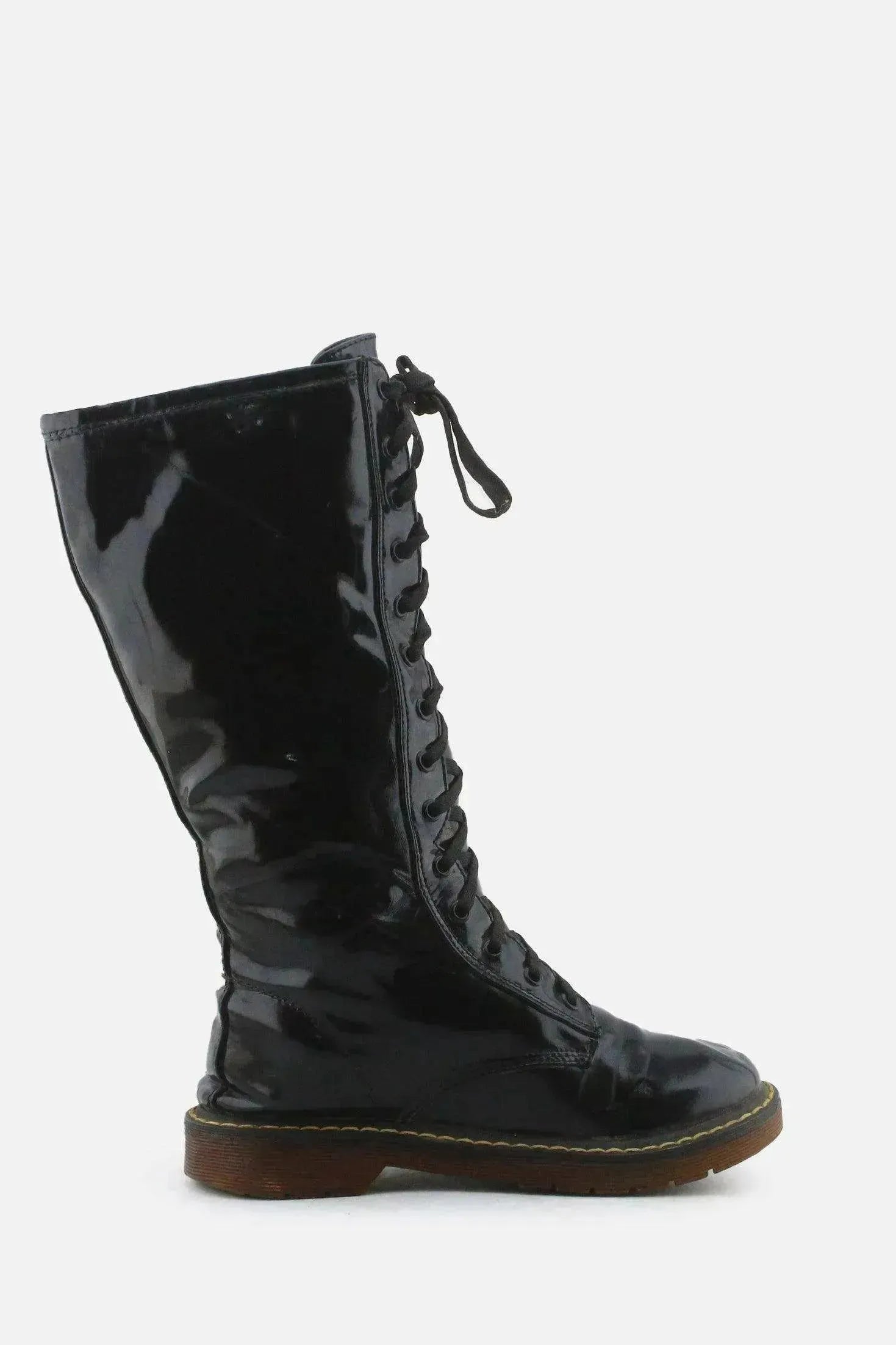 European Brand Zipper Laces Combat Long Boots | 100% Synthetic Leather - sundaybazar