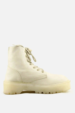 Pull & Bear Zipper Laces Combat Boots | 100% Authentic Leather - sundaybazar