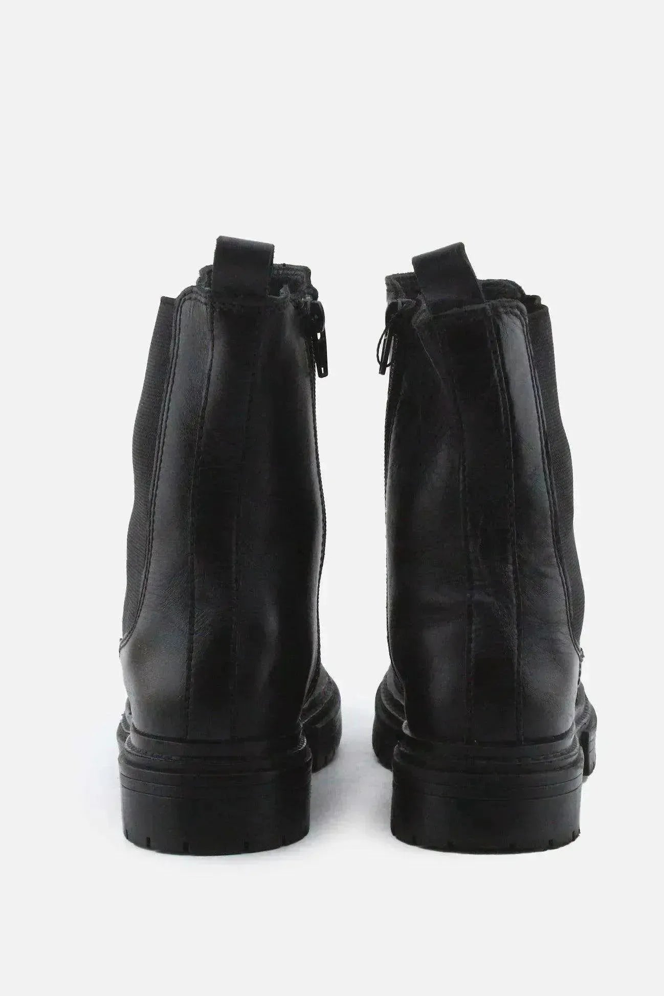 Zara Zipper Stretchable Chelsea Ankle Boots | 100% Authentic Leather - sundaybazar