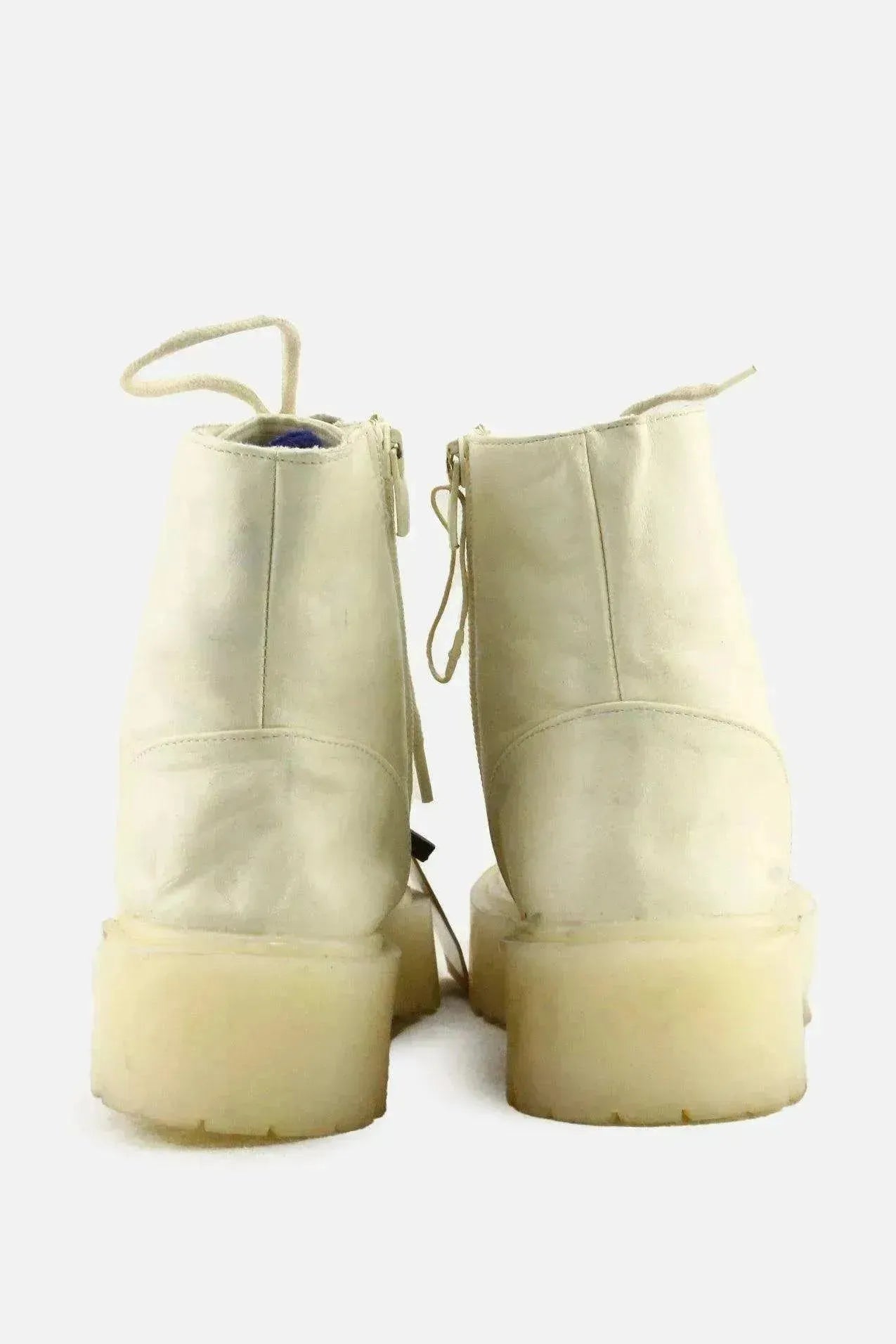 Pull & Bear Zipper Laces Combat Boots | 100% Authentic Leather - sundaybazar