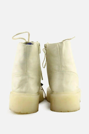 Pull & Bear Zipper Laces Combat Boots | 100% Authentic Leather - sundaybazar