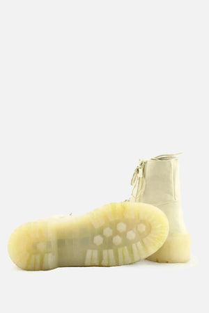 Pull & Bear Zipper Laces Combat Boots | 100% Authentic Leather - sundaybazar