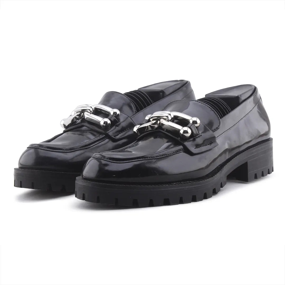 Zara Patent Penny Strap Loafers