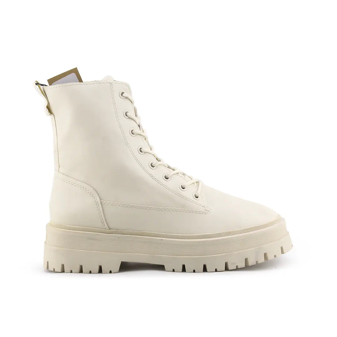 Stradivarius Lace Up Zipper Combat Ankle Boots (100% Authentic Leather)