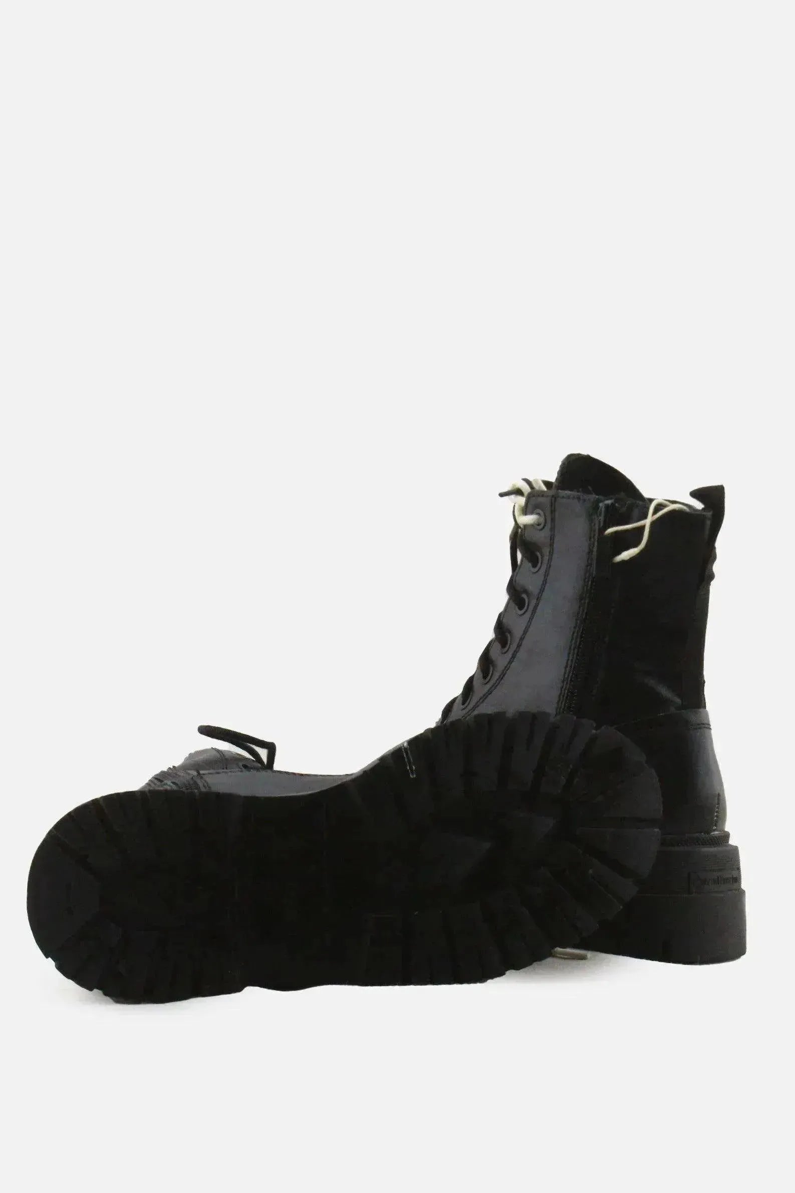 Stradivarius Zipper Laces Combat Boots | 100% Authentic Leather - sundaybazar