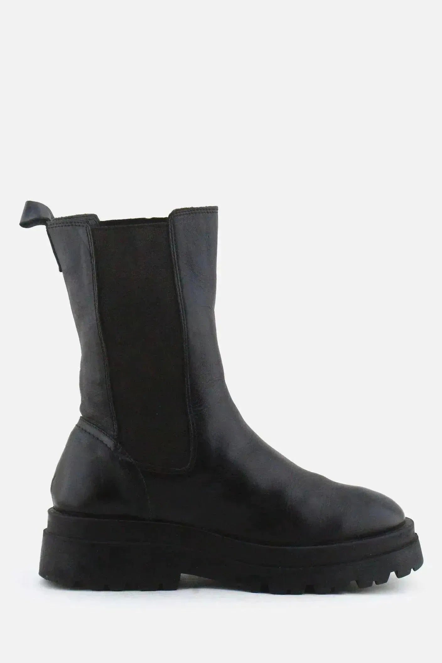 Stradivarius Stretchable Combat Ankle Boots | 100% Authentic Leather - sundaybazar