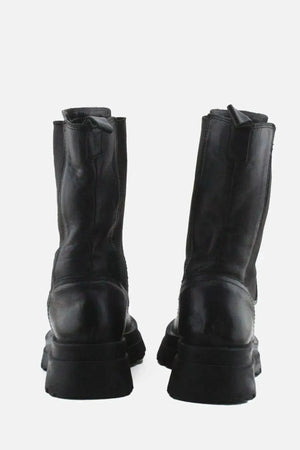 Stradivarius Stretchable Combat Ankle Boots | 100% Authentic Leather - sundaybazar