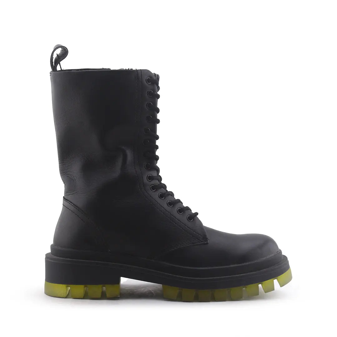 Zara Lace Up Zipper Combat Ankle Boots (100% Authentic Leather)