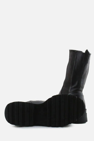 Stradivarius Stretchable Combat Ankle Boots | 100% Authentic Leather - sundaybazar