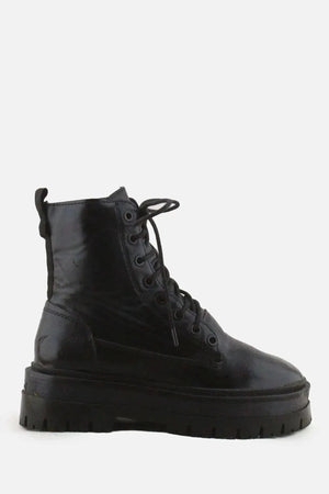 Stradivarius Zipper Laces Combat Boots | 100% Authentic Leather - sundaybazar