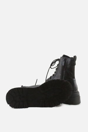 Stradivarius Zipper Laces Combat Boots | 100% Authentic Leather - sundaybazar