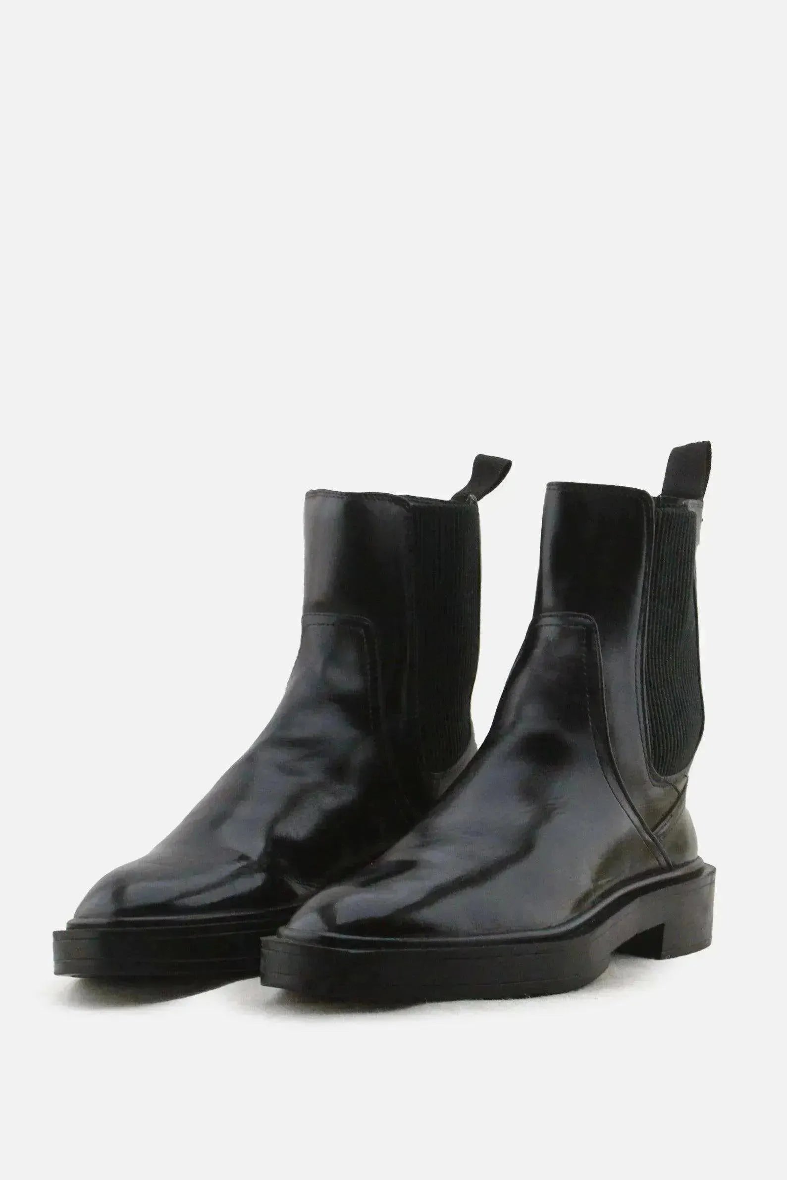 Zara Stretchable Block Ankle Boots | 100% Authentic Leather - sundaybazar
