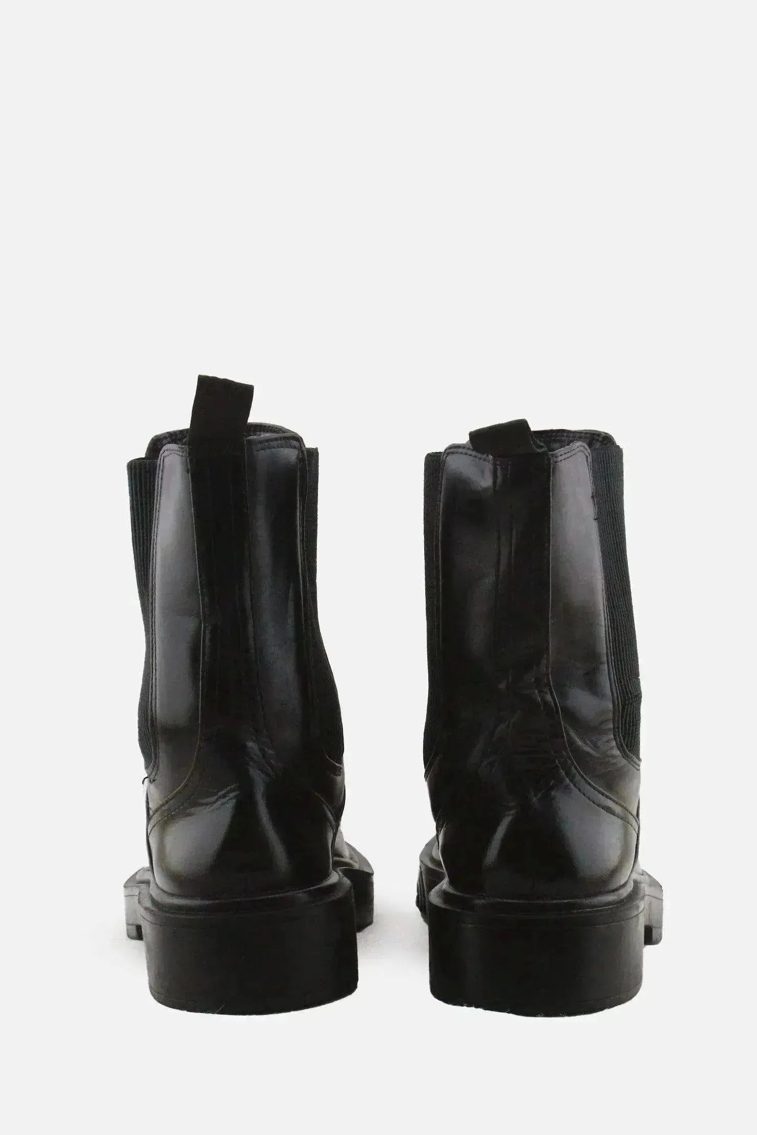Zara Stretchable Block Ankle Boots | 100% Authentic Leather - sundaybazar