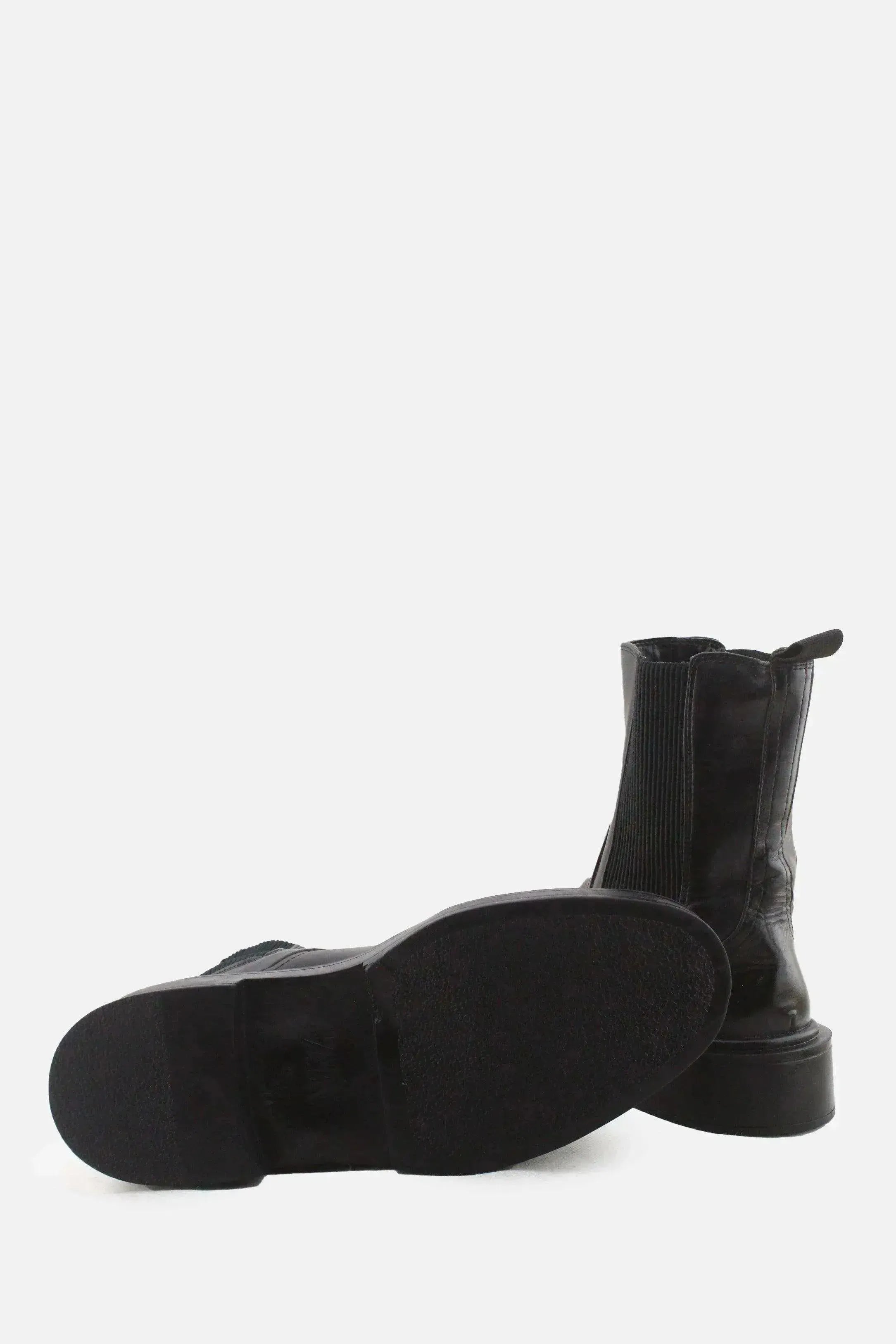 Zara Stretchable Block Ankle Boots | 100% Authentic Leather - sundaybazar
