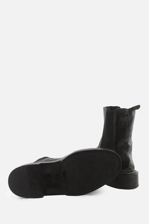 Zara Stretchable Block Ankle Boots | 100% Authentic Leather - sundaybazar