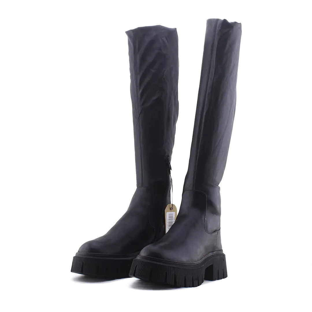 Zara Zipper Over The Knee Boot | 100% Authentic Leather