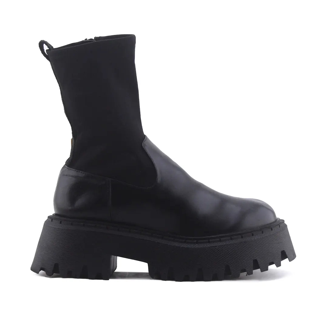 Zara Zipper Stretchable Ankle Boot | 100% Authentic Leather