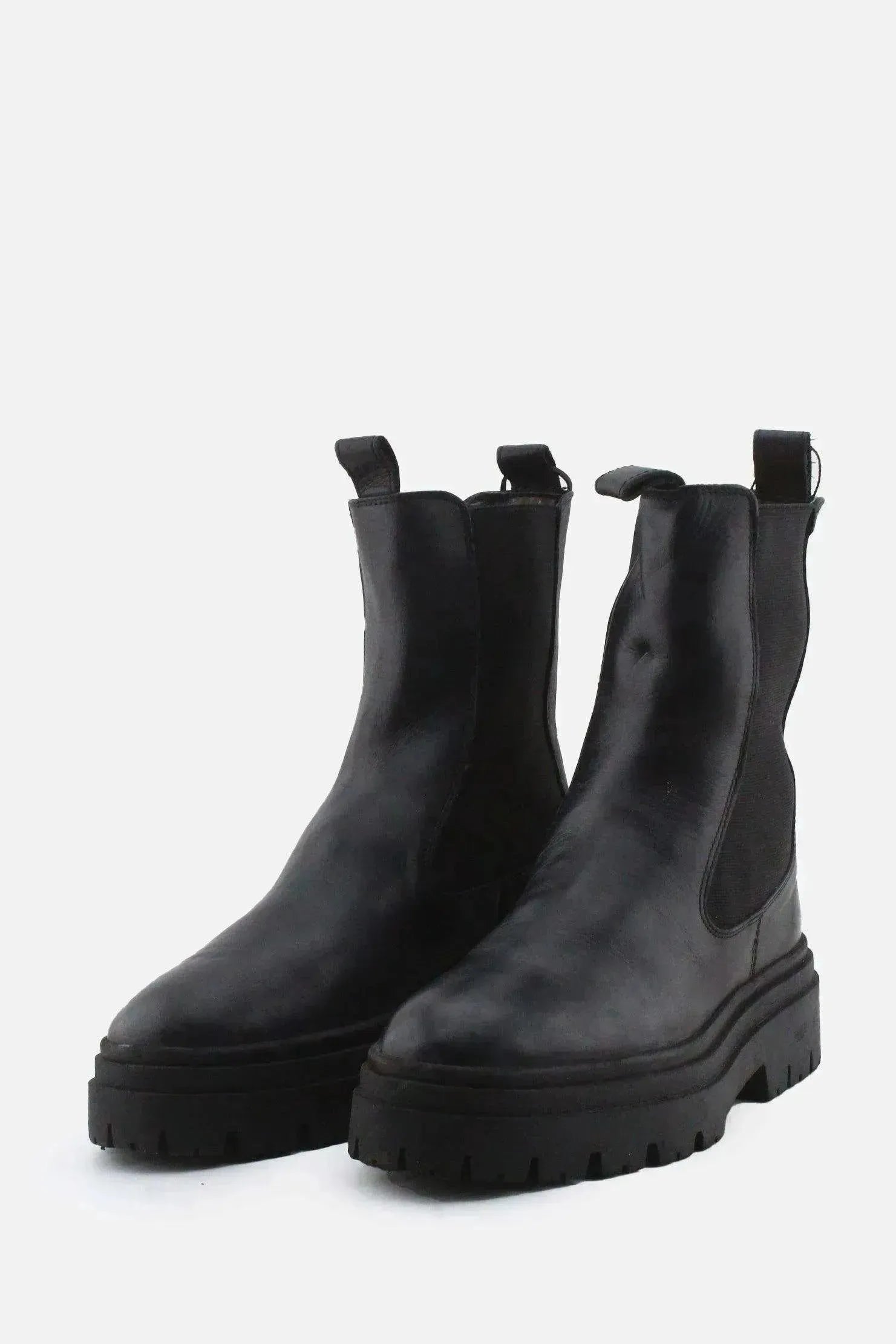 Zara Stretchable Chelsea Ankle Boots | 100% Authentic Leather - sundaybazar