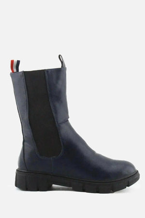 European Brand Zipper Stretchable Combat Ankle Boots | 100% Authentic Leather - sundaybazar