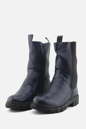 European Brand Zipper Stretchable Combat Ankle Boots | 100% Authentic Leather - sundaybazar