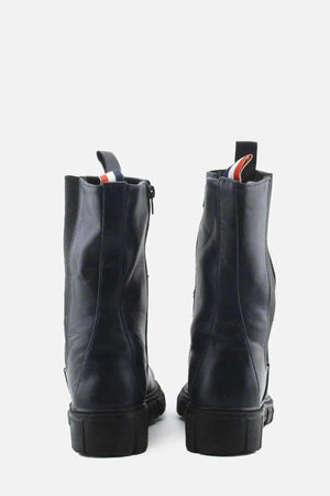 European Brand Zipper Stretchable Combat Ankle Boots | 100% Authentic Leather - sundaybazar